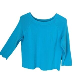 APOSTROPHE Knit Top 3/4 Sleeve Tiffany Blue Women Size XL